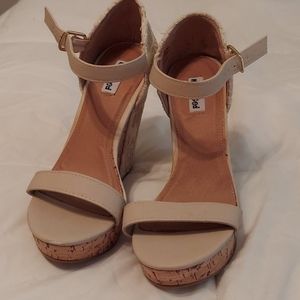 Not Rated Tan Lace Platform Wedge Sandals